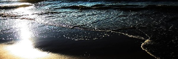 Słońca, Morze, Plaża, Zachód