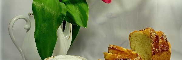 Tulipany, Kawusia, Ciasto, Dzbanek