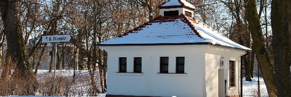 Mały, Domek, Biały, Poznań, Park