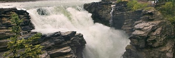Skały, Kanada, Alberta, Wodospad