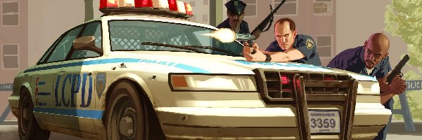 GTA IV, Samochód, Policyjny, Broń, Mężczyźni